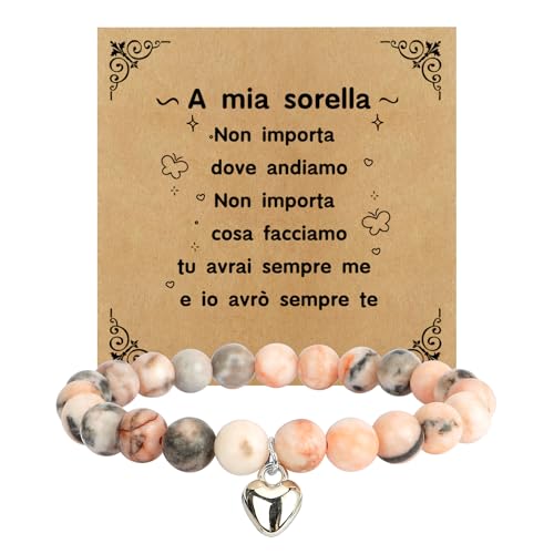 Kiopdse Regalo Sorella Compleanno,Idee Regalo per Sorella Regali Natale Originali Laurea Donna Utili Divertente Festa Della Donna Regali San Valentino Personalizzato Originale Bracciale