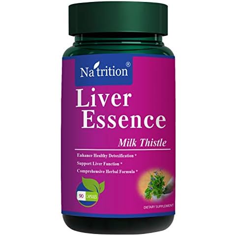 Natrition Liver Essence Proprietary Herbal Formula - Milk Thistle, Green Tea, Bromelain, Ginkgo Biloba Extracts - 90 Capsules Cover
