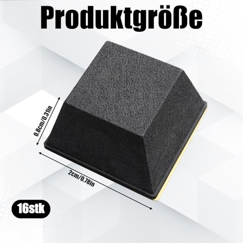 Ebksqs 16 Stück Gummifüße Selbstklebend - 20x20mm Gummipuffer Als Vibrationsdämpfer & Antirutschfüße (Schwarz)