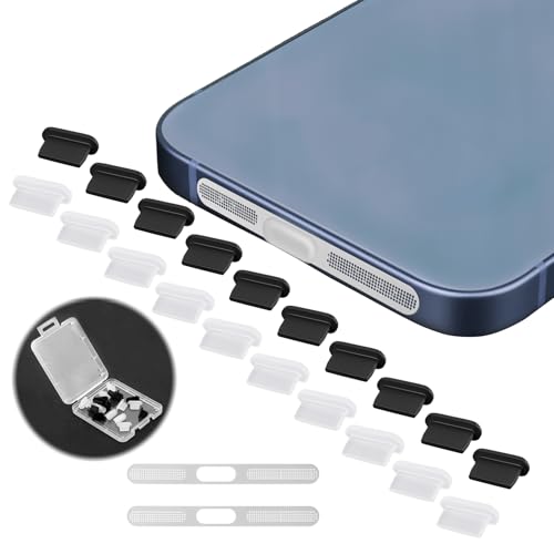20 Stück Staubstecker Kompatibel mit iPhone 14 13 12 11 Pro Max SE XR X 8 Plus Mini 8 7 iPad und Airpods mit Lautsprecherabdeckung Staubschutzstöpsel Staubsteckerschutz Silikonabdeckung
