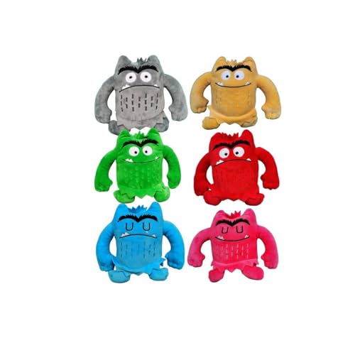 Genérico 6 Piezas Kawaii Color Monstruo de Peluche Muñeca Niños Emoción Peluche Peluche para Niños Regalos de cumpleaños Navidad,