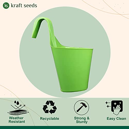 Kriti Kalash Kraft Seeds Kriti Kalash Plastic Single Hook Hanging Planter Pot- Set 5 Pieces