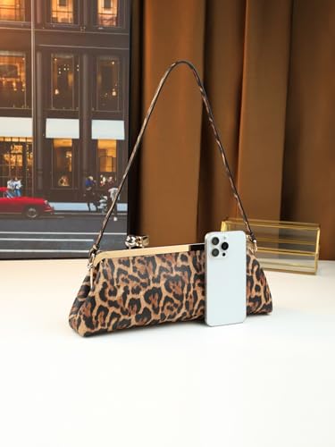 Image of Rejolly Women Vintage Kiss Lock Top Handle Handbag Evening Purse Crossbody Shoulder Bag with Chain Strap
