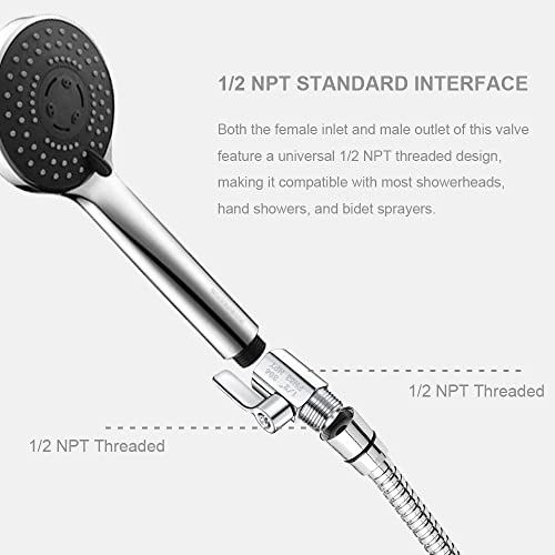 image for SYIDINZN Shower Head Shut Off Valve 304 Stainless Steel Mini Ball Valv