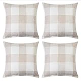 kissenbezug 80x80 landhaus ★Design:Der Reißverschluss ist versteckt, die Farbe des Reißverschluss und des Kissenbezug ist gleich, damit Sie dieses Ganze mehr geschmackvoller aussehen lassen.