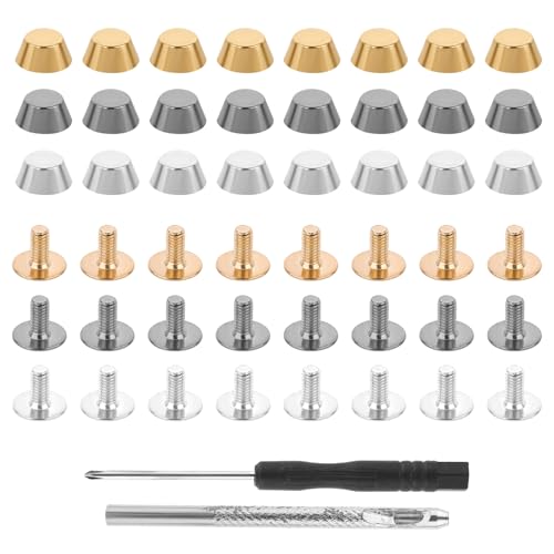 26Pcs Brass Screw-Back Stud Feet for Handbags and Leather