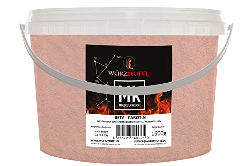 Beta-caroteno, beta caroteno provitamina A, colorante naranja natural, E160a. PE - cubo de 1600 g (1,6 kg)