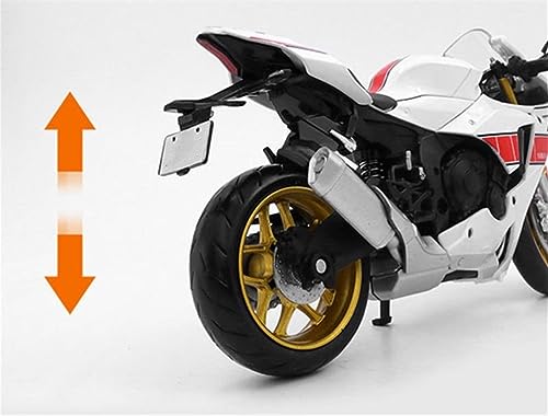 Moto Yamaha YZF-R1M 1:12 de colección en metal fundido a presión blanco 5