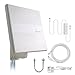 ANTOP Amplified Outdoor Antenna with Omni-directional 360 Degree Reception, 65 Miles Indoor/Attic/Outdoor TV Antenna for FM/VHF/UHF, Tools-free Installation,Anti-UV Coating and 16ft Coaxial Cable