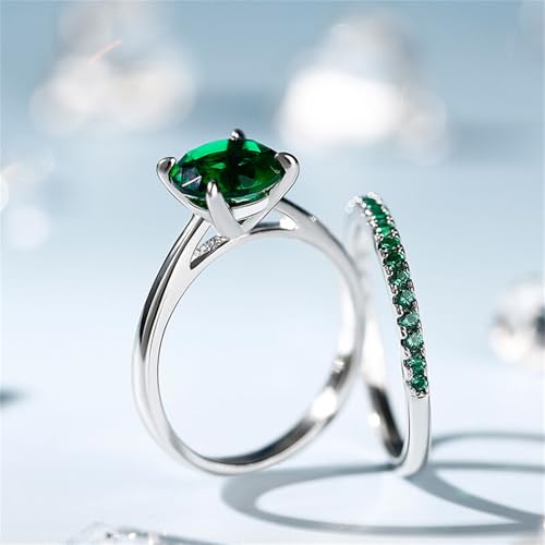 Jeulia 3.5ct Sterling Silver Wedding Ring Bridal Sets Classic Round Cut Anniversary Promise Jewelry with 0.35 ct Side Stone Brilliant Solitaire Band for Her with Gift Box2