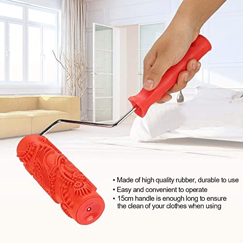 Depila 7In Rubber Embossing Texture Wall Printing Brush Relief Roller Tool With Handle Eg343T For Printing In The Wall To Make Different Flower Pattern Rollers #TOP1