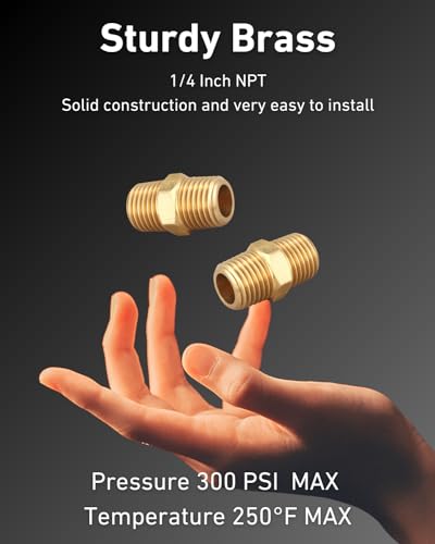T Tanya Hardware P1 1/4 Inch Npt X 1/4 Inch Npt Male Thread Solid Brass Hex Nipples, Pipe Fitting And Air Hose Fittings thumb #4