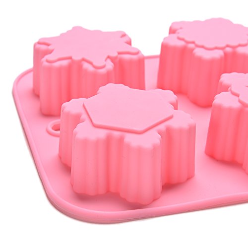 Megrocle 6 Cavity Snowflakes Silicone Bath Bomb Mold Cupcake Backing Mold Soap Silicone Moulds Fizzies Christmas Snowflake Mold #TOP3