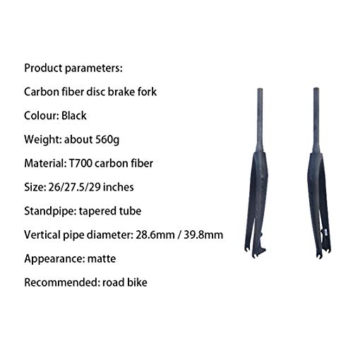 Hiod Bicycle Forks Mountain Bike Carbon Fiber Tapered Tube Bike Fork Rigid Disc Brake Fork,27.5 #TOP5