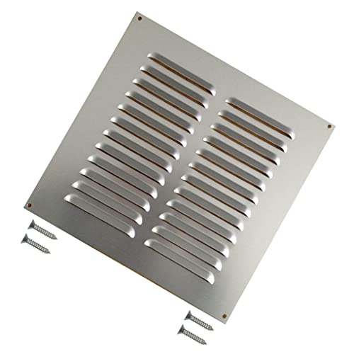 TERF® 9'' X 9'' Aluminium Louvre Air Vents 9'' X 9'' (225mm X 225mm) Grill Wall/Door Cover Ventilation Plate including Fixing Screw