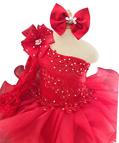 Jenniferwu G086 Infant Toddler Baby Newborn Little Girl's Pageant Party Birthday Dress Red Size 12-18M #TOP1