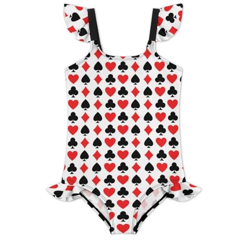 Image of Girls One Piece Swimsuit Polka Dots Ruffles Swimwear Bathing Suits 3-12 Years