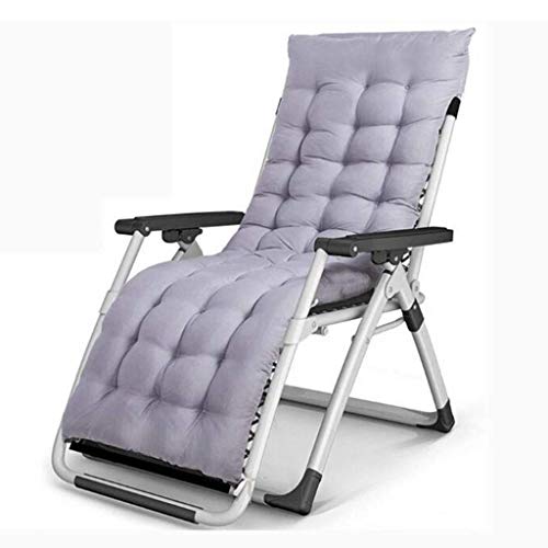 Sillas plegables Sun Los & Camping – Silla de terraza para patio al aire libre con almohadilla de algodón negro y gris, silla ligera de playa para jardín relajante