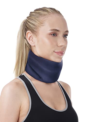 BLABOK Bandage de cou pour les douleurs au cou et le soutien-Cervical en mousse souple pour les enveloppements pour soulager la pression de la colonne cervicale（Dark Blue C