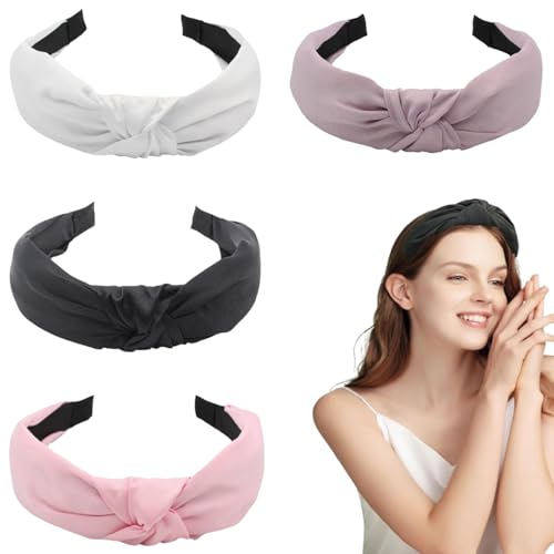 Belvanr 4 Piezas Diademas Para Mujer, Diademas Mujer Anchas de Pelo con Arruga, Diademas para Mujeres, para Mujeres y Niñas