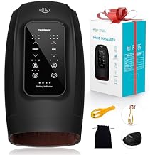 ALLJOY Hand Massager for Arthritis and Carpal Tunnel Relief, Touchscreen Cordless Hand Massager with Vibration and Heat, 6 Levels Pressure Point Therapy, Fathers Day Birthday Gifts for Husband Men