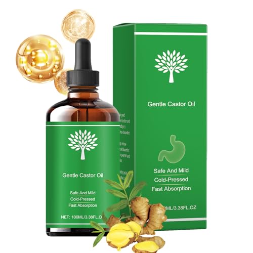 Aceite de ricino natural, solución multifuncional de 100 ml, cuidado suave del estómago y engrosamiento de pestañas, absorción rápida, para mujeres y hombres, portátil para uso doméstico o dormitorio