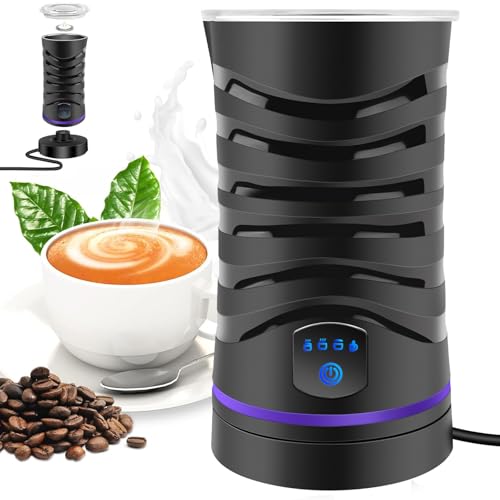 Milk Frother Electric 400W, 600ml Large Capacity Automatic Frother and Milk Steamer, Hot and Cold Foam Maker Machine for Coffee Hot Chocolate Cappuccino Latte, Black