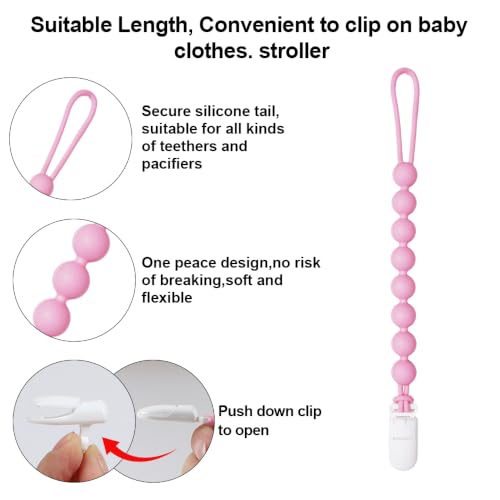 Image of Baby Lollipop Teether Toy with Pacifier Clip Holder,BPA Free,0 Months+