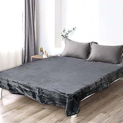 Luxury Faux Fur Mink Fleece Throw Over Chocolate Grey Bed Sofa Super Soft Warm Cuddly Blanket Throw. (Double 150 x 200 Cm) Cover