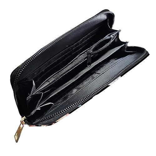 YISHOW Mushroom Wallet Slim Thin Leather Purse Wallet With Zip Around Clutch Casual Handbag For Phone Key Credit Cards4