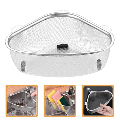 Colador de esquinero triangular de acero inoxidable para cocina miniatura 3