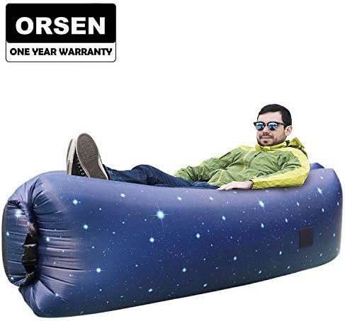 ORSEN Inflatable Lounger Portable Hammock Air Sofa with Water Proof,Anti-Air Leaking Design,Ideal Inflatable Couch and Beach Chair Camping Accessories for Parties Picnic&Festival (Starry sky-01)