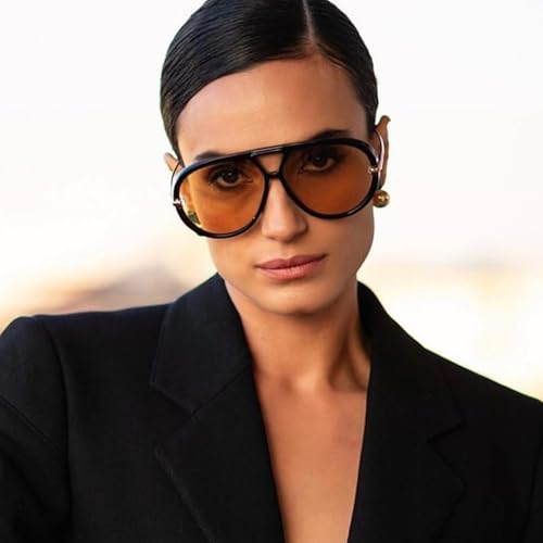 Trendy Oversized Aviator Sunglasses for Women Men Retro Big Large Shield Shades3