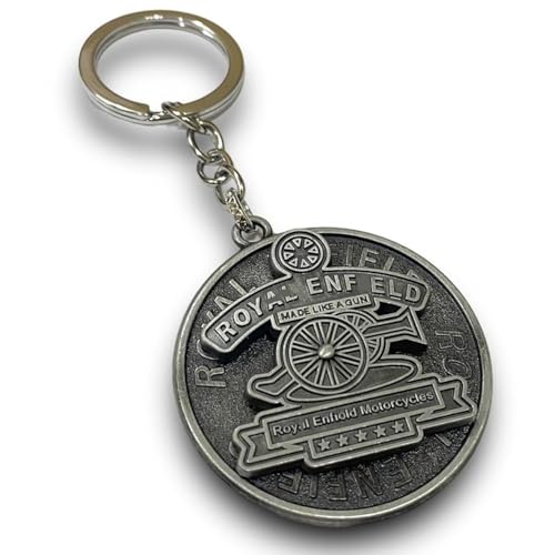 Metallic Black Rotating Keychain for Ro-yal Bu-llet Classic Bike,...