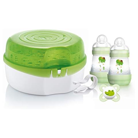 MAM Microwave Steam Steriliser with Baby Bottles Cover