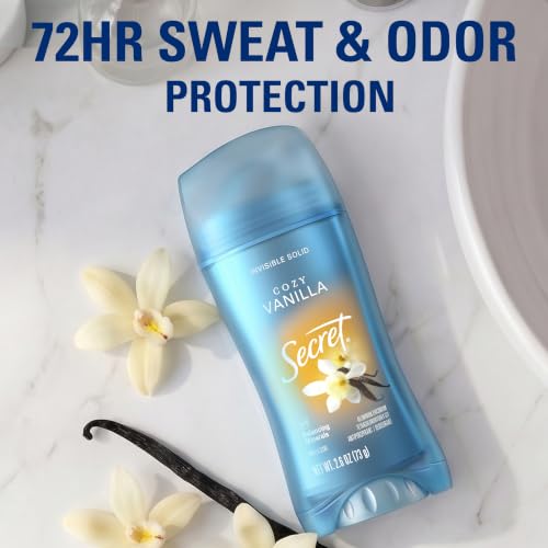 Secret Fresh Antiperspirant Deodorant for Women, 72hr Breathable Sweat & Odor Protection, Instant Freshness & Gentle, PH Balancing Minerals, Invisible Solid, Cozy Vanilla Scent, 2.6 oz (Pack of 3) - image 3