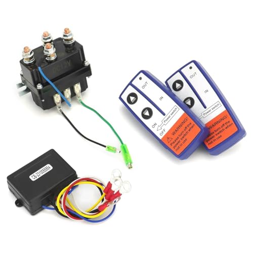 Kit treuil électrique sans fil imperméable avec solénoïde relais et 2 télécommandes pour remorquage