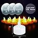 Novelty Place Pack of 12 Flameless LED Tea Light Candles - Warm Yellow Flickering Bright Tealights for Votive, Wedding, and Birthday - Battery-Powered Electric Candles