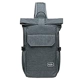 KAUKKO Canvas Messenger Bag Cross Body Shoulder Sling Backpack Travel Hiking Chest Bag (F11GREYGREEN)