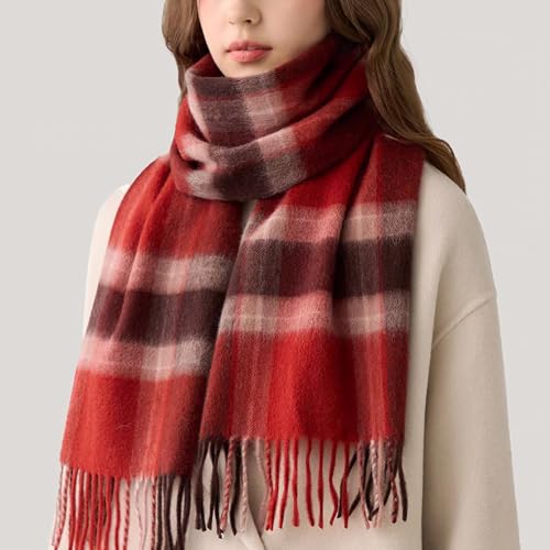 UTOWO Winter Scarf for Women Shawl Cashmere Feel Tassel Plaid Large Oversized Scarves Wraps2