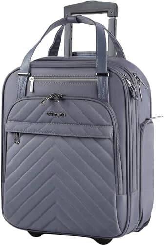 VANKEAN Carry On Underseat Multi-functional, 16-inch Underseater Lightweight Overnight Suitcase for Men Women