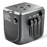 Worldwide Travel Adapter Voltage Converter: Step Down 220v to 110v for Over 150 Countries International Universal UK Italy Switzerland Spain European Travel Plug Adapter and Power Converter Grey