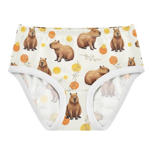 Toddlers Underwear Floral 2t Cotton Panties for Girl Durable Kids Undies Briefs Cute Brown Capybaras Animal
