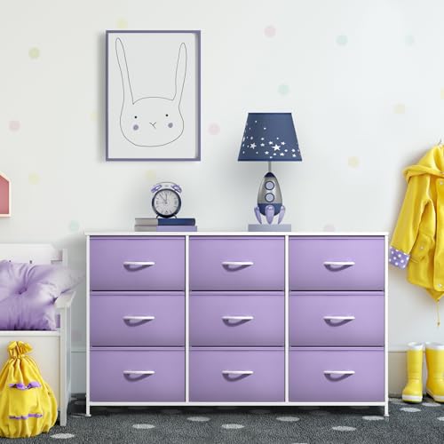 Sorbus 9-Drawer Kids Dresser for Bedroom, Wood Top (Purple) — view 6