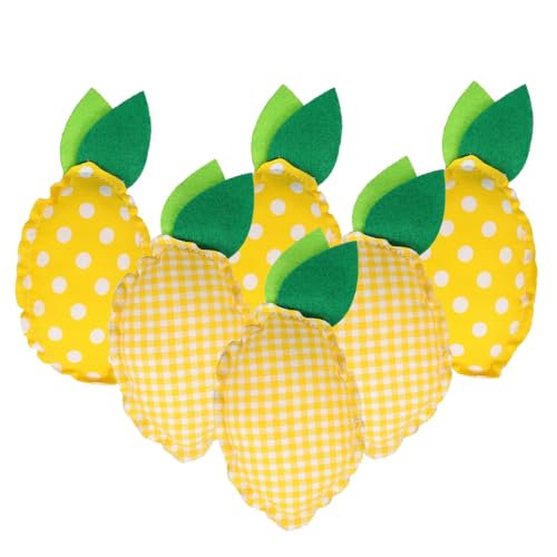 GOOHOCHY 6pcs Tray Decoration Ornaments Decorations Artificial Fruit Faux Lemon Fake Fruit Decor Tiered Tray Fabric Lemon Lifelike Fruits Lemon Mold Fake Fruits Fake Lemon Chic Lemon