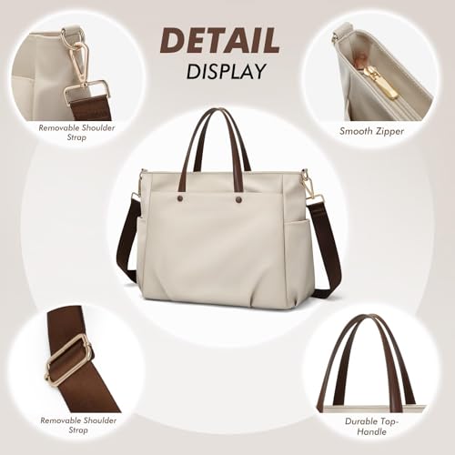 Image of Laptop Shoulder Bag 16.5 inches, Laptop Shoulder Bag Large Work Tote Bag Women's Laptop Portable Bag Fashion Handbag, Suitable for Business Travel