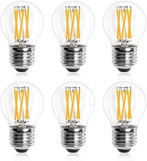 Luxvsita E27 LED Filament Bulb,6w ES led Golf Ball dimmable,Screw Golf Ball P45 Bulbs,600Lm,Replace 60Watt,2700K Warm White Bulbs,Dimmable (6 PCS)
