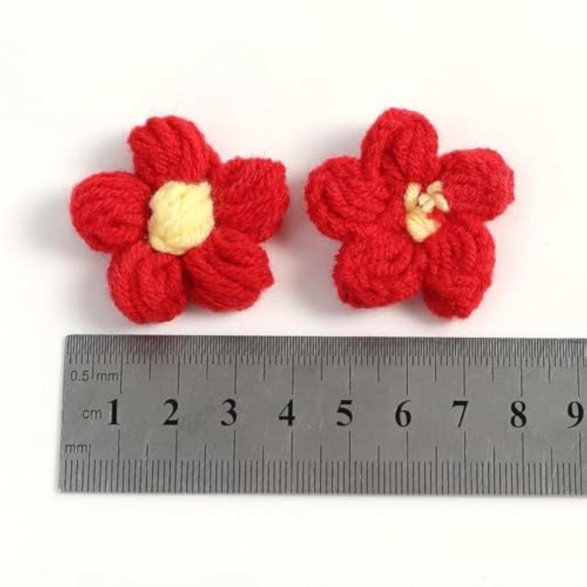Woollen Crochet Flower Heads for Crafts and Decorations