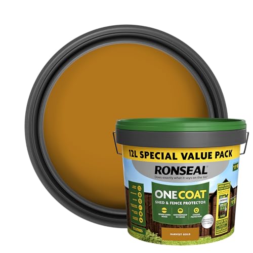 Ronseal One Coat Shed and Fence Protector Harvest Gold 12L