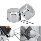 HDBUBALUS 2 x Vorderachsendeckel Set passend für Harley Sportster XL 1200 Dyna Softail Fat Boy Touring Street Road Electra Tri Glide Chrom